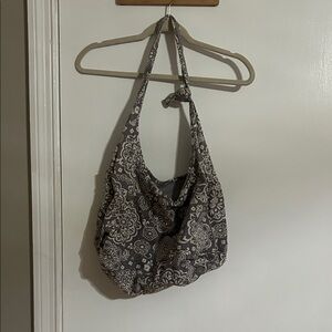 thirty-one Gray Floral Hobo Shoulder Bag
